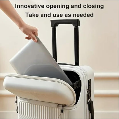 Durable Carry On Suitcase with USB Charger & Lock