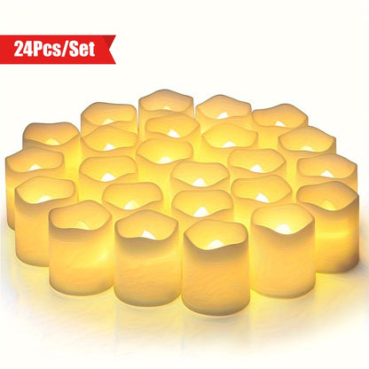 Warm White LED Candle Lights Set of 24