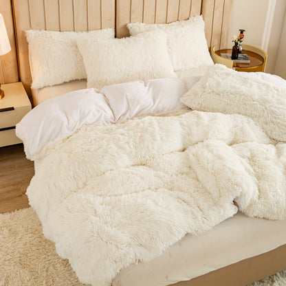 Cozy Soft Plush Duvet Cover Set with Zipper