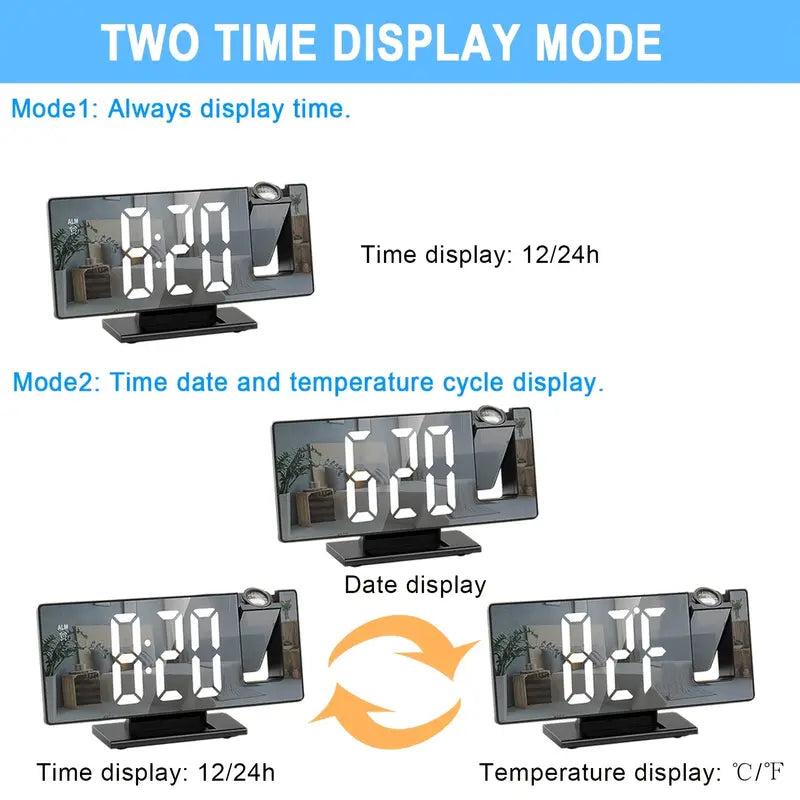 Adjustable LED Digital Alarm Clock with Temperature Display