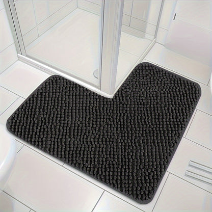Soft L-Shaped Bathroom Mat with Grip