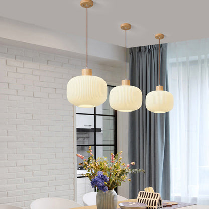 Rustic Wooden Glass Pendant Light