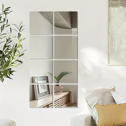 Stylish 3D Wall Mirror Tiles Set
