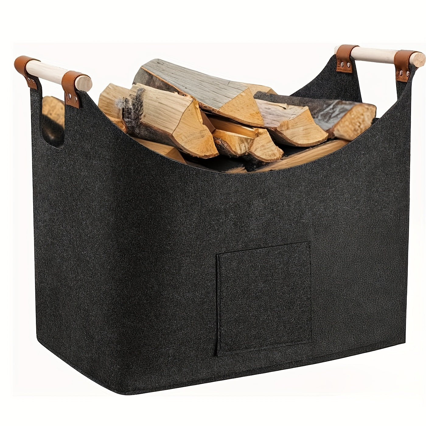 Feldura Collapsible Wood Storage Box with Handles, Gray - Befez