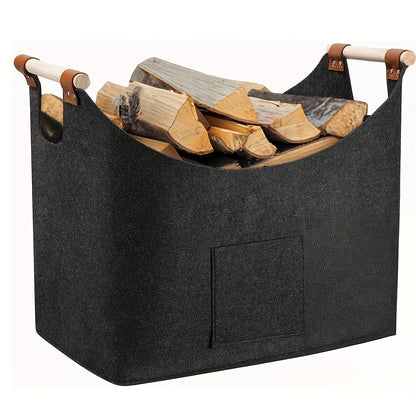 Feldura Collapsible Wood Storage Box with Handles, Gray - Befez