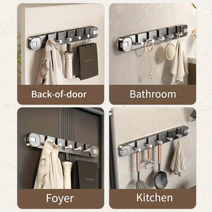 Easy Install Wall Hook Panel 5 Hook Storage Rack