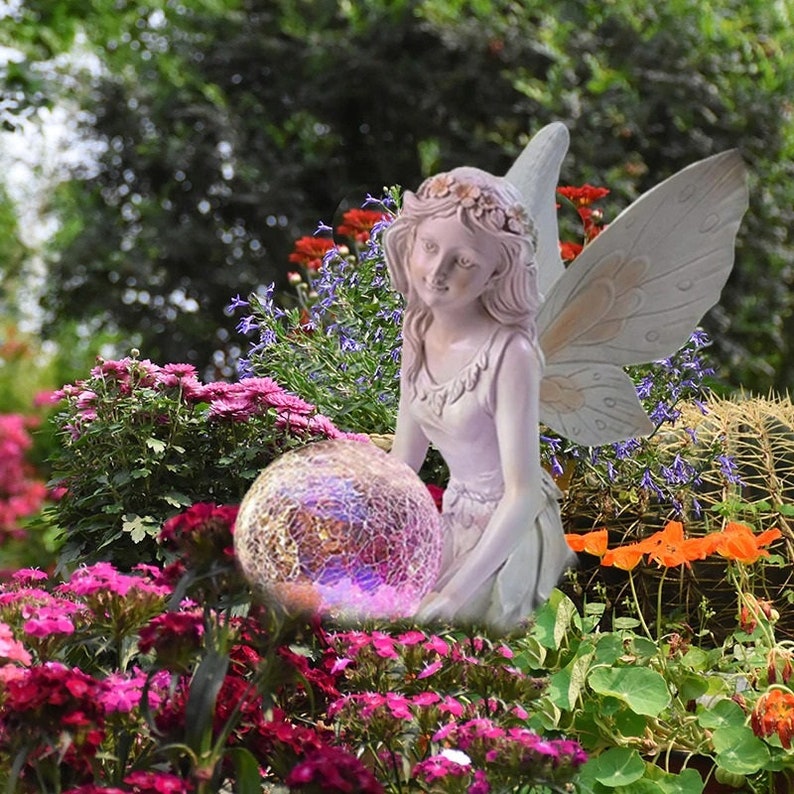 Befez Outdoor Solar Powered Fairy Figurine Decor