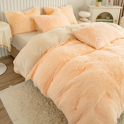 Cozy Soft Plush Duvet Cover Set with Zipper