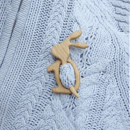 Cute Wooden Animal Pin Badge
