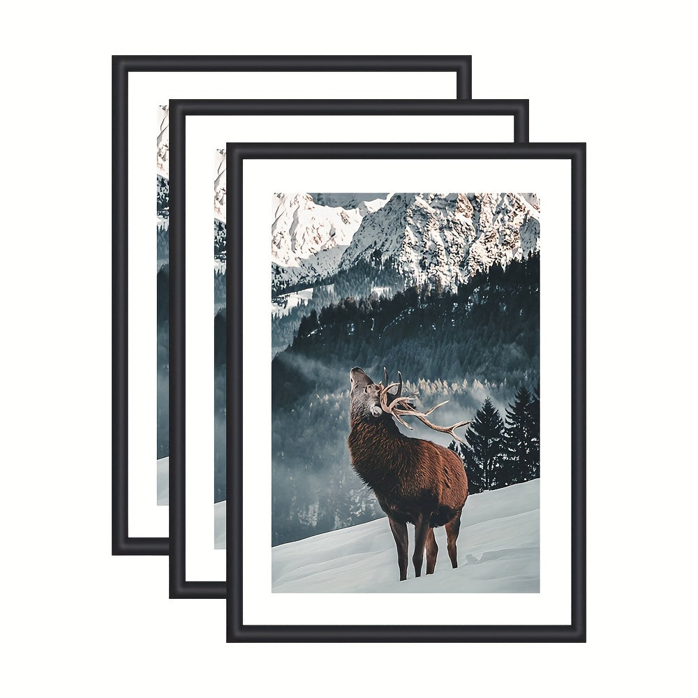 Set of 3 Modern Black Picture Frames