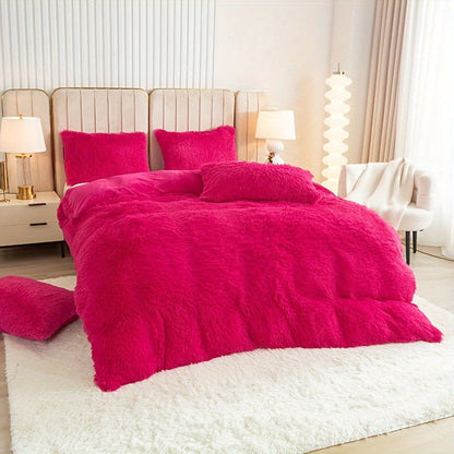 Cozy Soft Plush Duvet Cover Set with Zipper