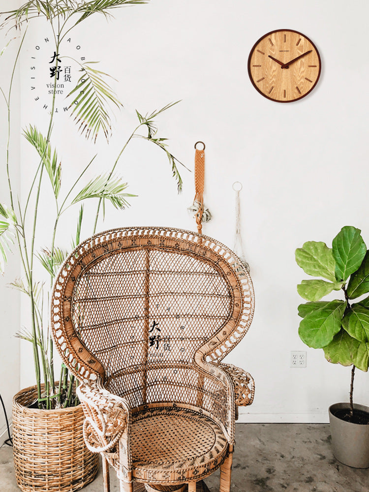 Simple Silent Wood Wall Clock 12 Inch