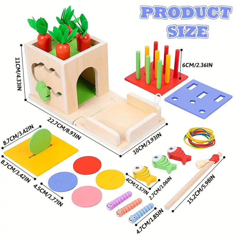Kids Wooden Learning Playset Toy Box