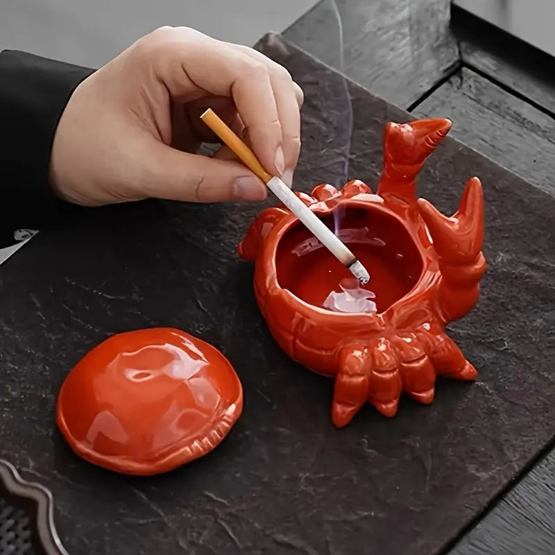 Fun Crab Ashtray with Lid