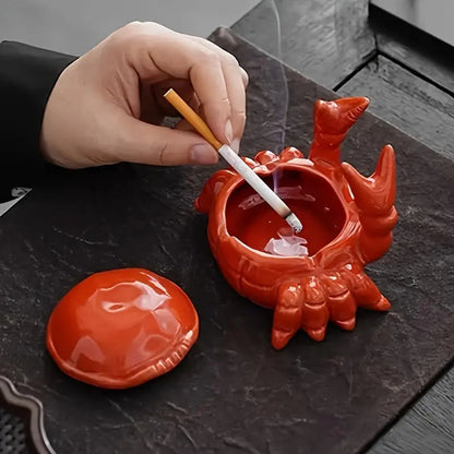 Fun Crab Ashtray with Lid