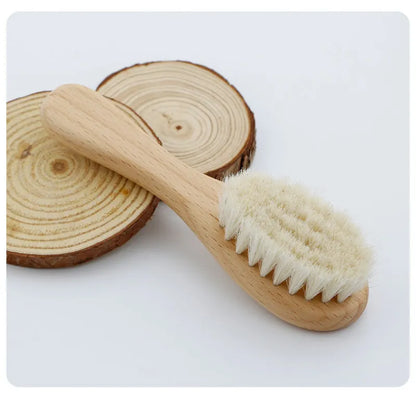 Gentle Baby Hair Brush Set with Wood Comb