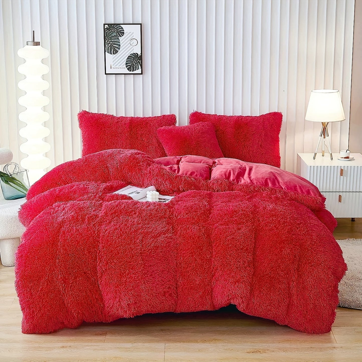 Cozy Soft Plush Duvet Cover Set with Zipper