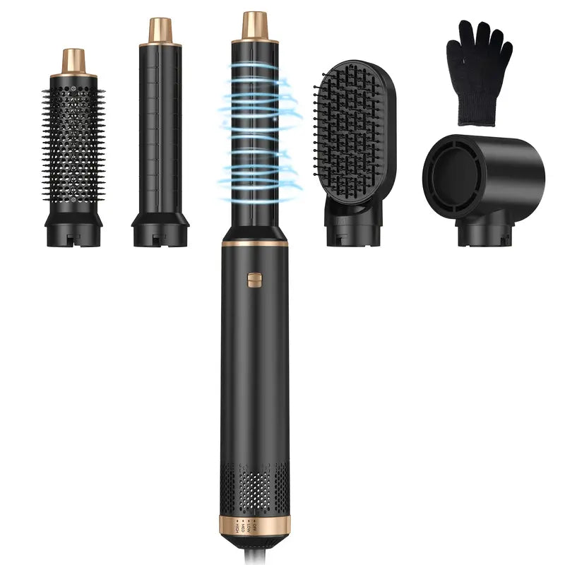 Versatile 5-in-1 Hair Styler Kit - Dryer, Curler, Straightener