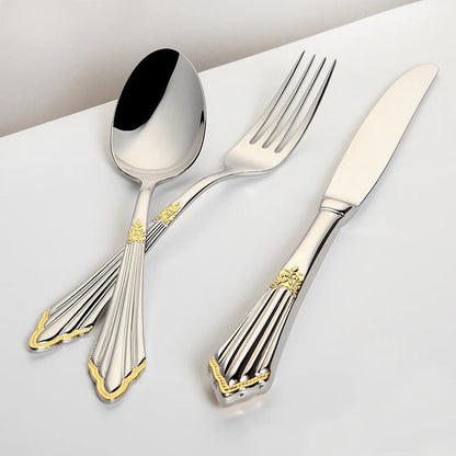 Premium 4-Piece Gold Plated Flatware Set