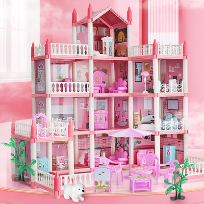 Enchanting Fairy Dollhouse with LED Lights and DIY Castle