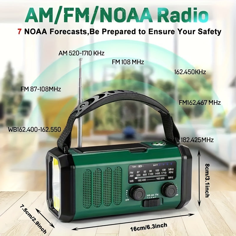 Portable Solar Crank Emergency Radio with Power Bank