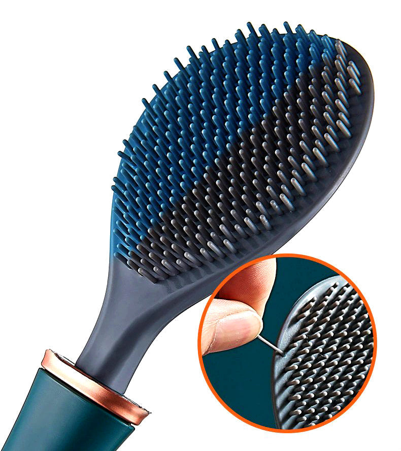 Compact Silicone Toilet Brush for Bathroom Cleaning