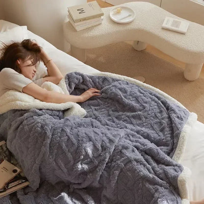 Soft Plush Wool Blanket for Winter Warmth