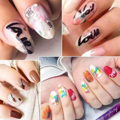 Slim 12 Color Curved Nail Art Pen