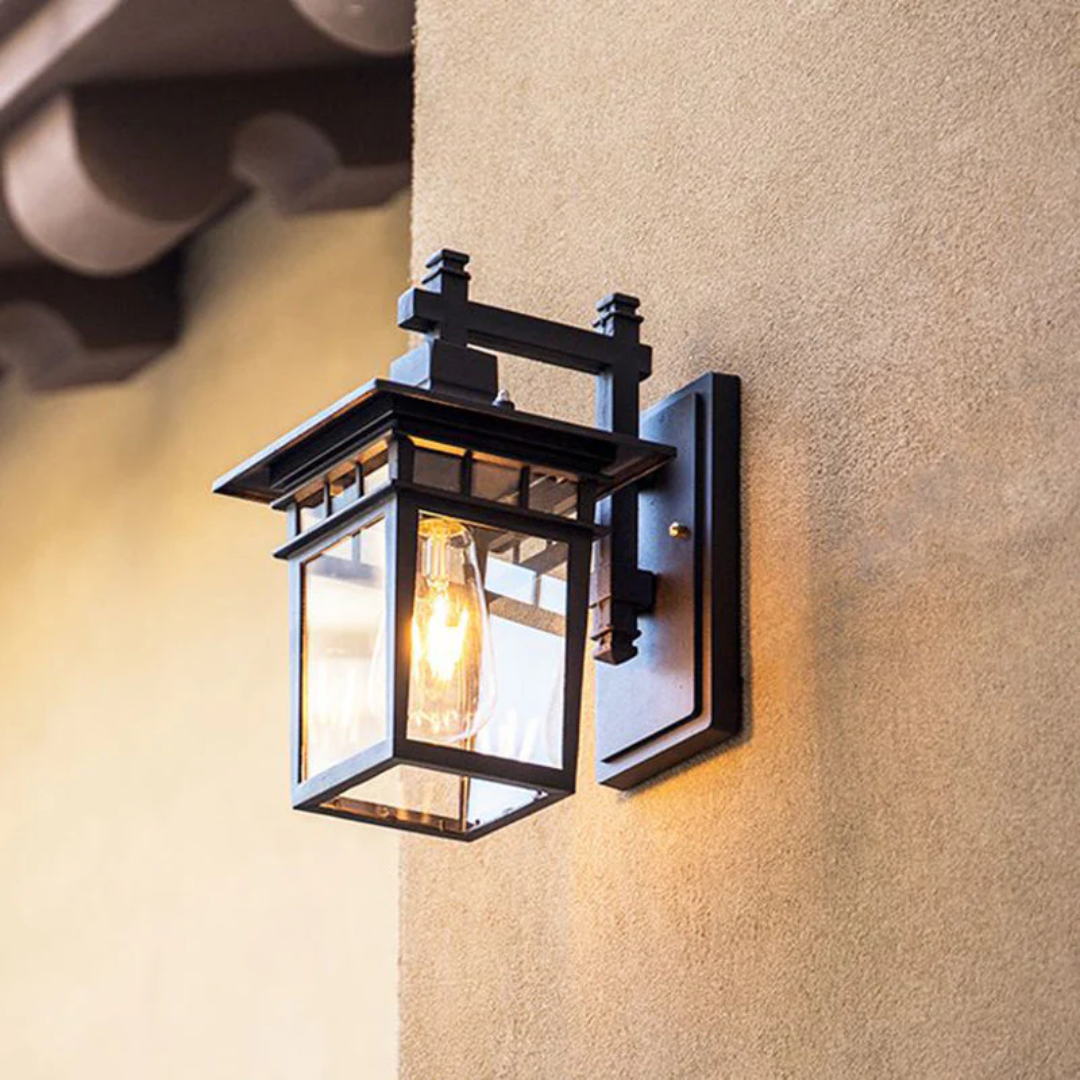 Outdoor Black Security Wall Light