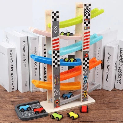 Classic Wood Car Racing Track for Kids
