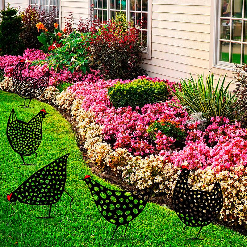 Artificial Chicken Figurine for Outdoor Decor