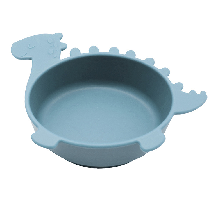 Soft Silicone Baby Bowl - Fun Dinosaur Grip Bowl