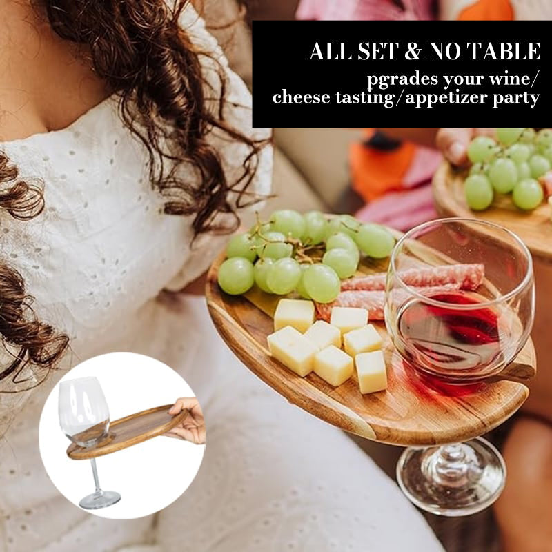 Stylish Appetizer Plate with Wine Cup Holder