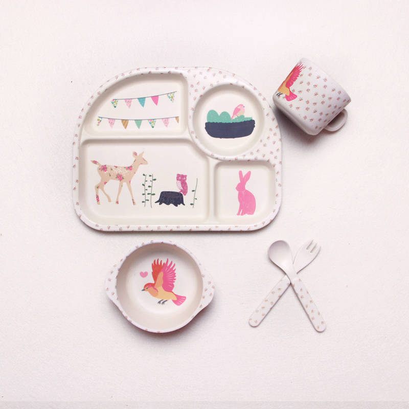 Cute Cloud Baby Dinner Set - Plate, Bowl & Utensils