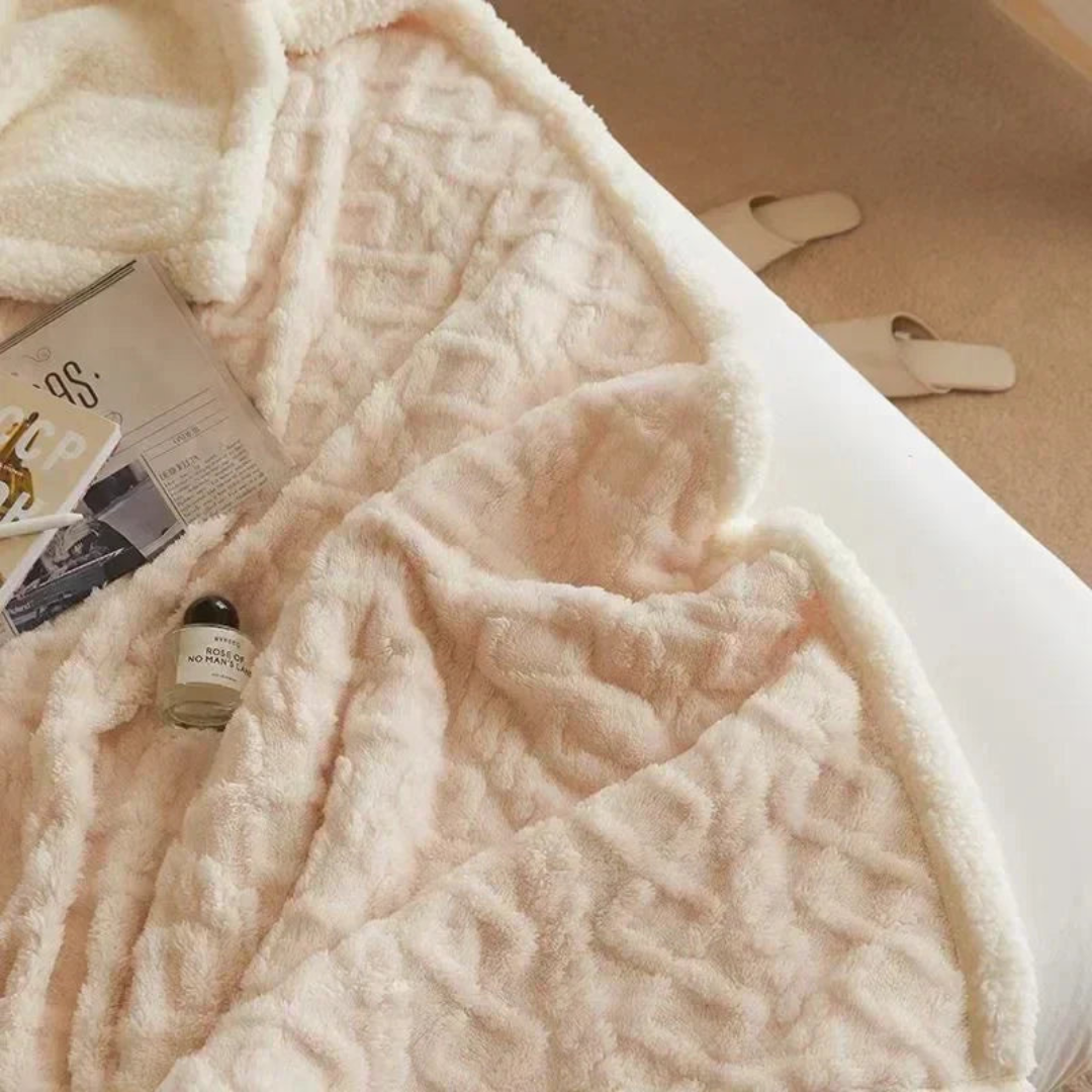 Plush Cozy Fleece Throw Blanket for Bed and Living Room