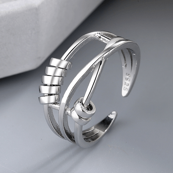 Comfort Fit Adjustable Silver Ring