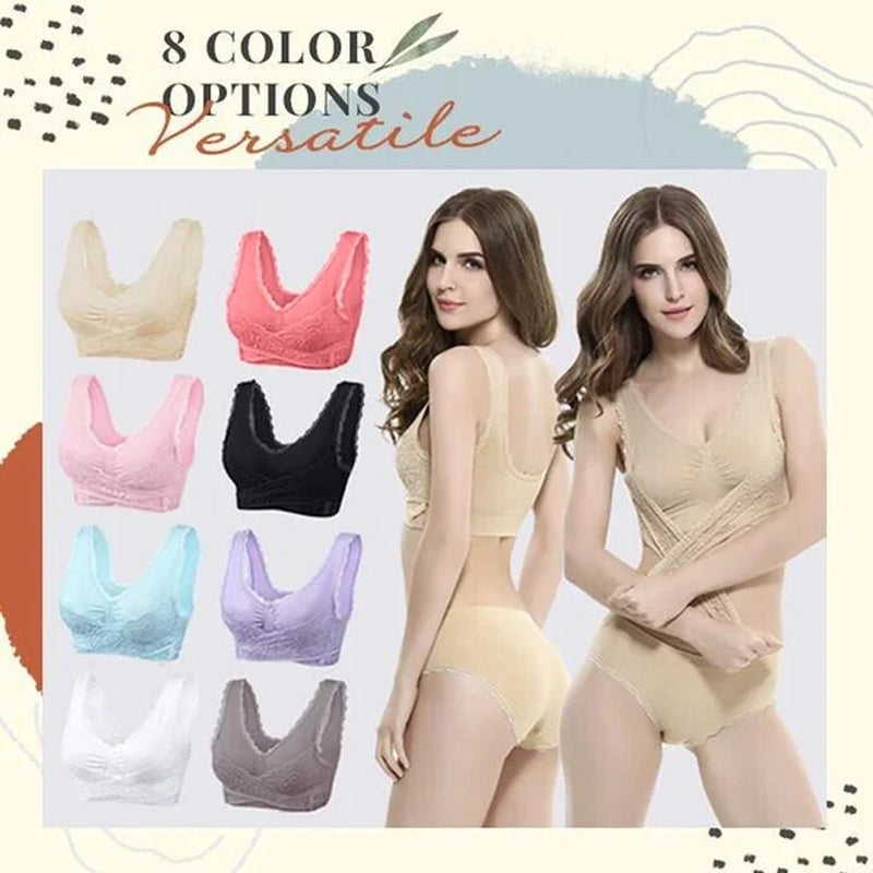 Comfortable Cross Over Lace Wire Bra
