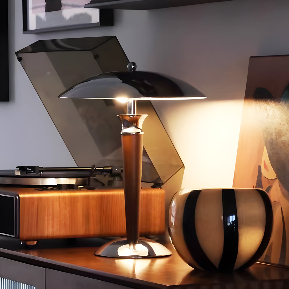 Vintage Ship Mushroom Desk Lamp with Adjustable Brightness