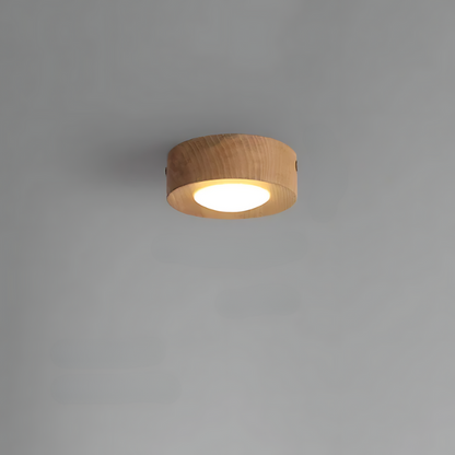 Brown Wooden Ceiling Lamp with LED Lights