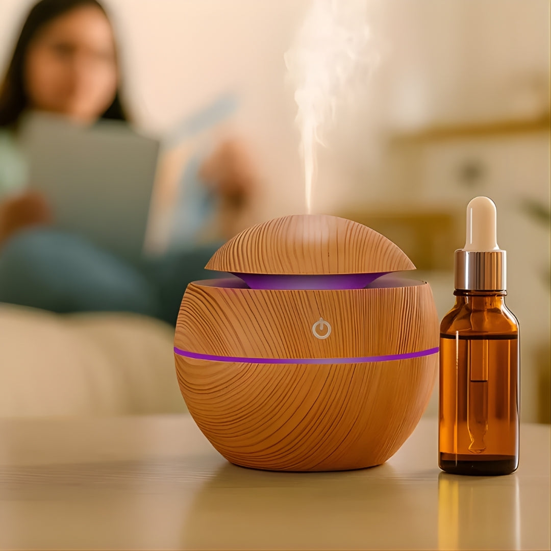 Soothing Cool Mist LED Nightlight - Wooden Finish