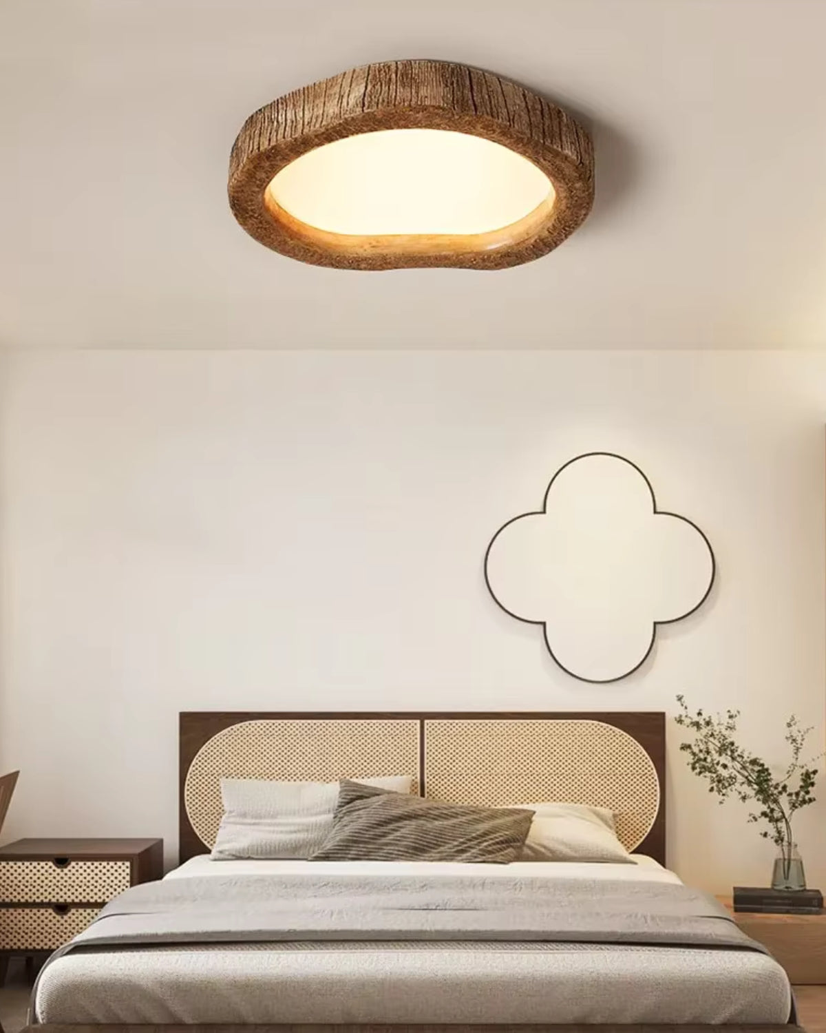 Rustic Wooden Ring Ceiling Light