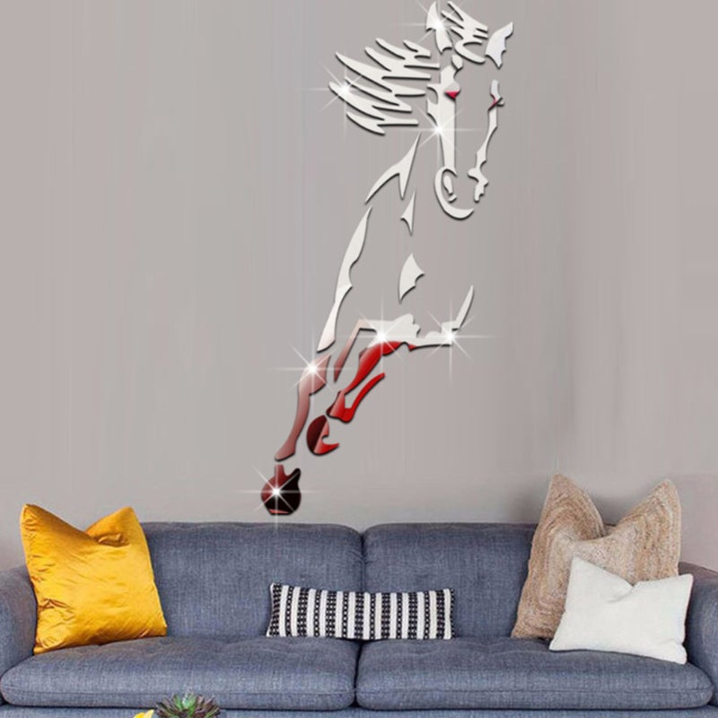 Beautiful 3D Horse Mirror Wall Art Decoration
