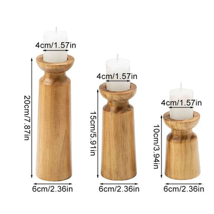 Traditional Handcrafted Wood Candle Holders