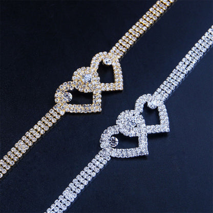 Sparkling Heart Glitter Anklet