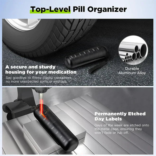 Waterproof Pill Box with 7 Day compartments