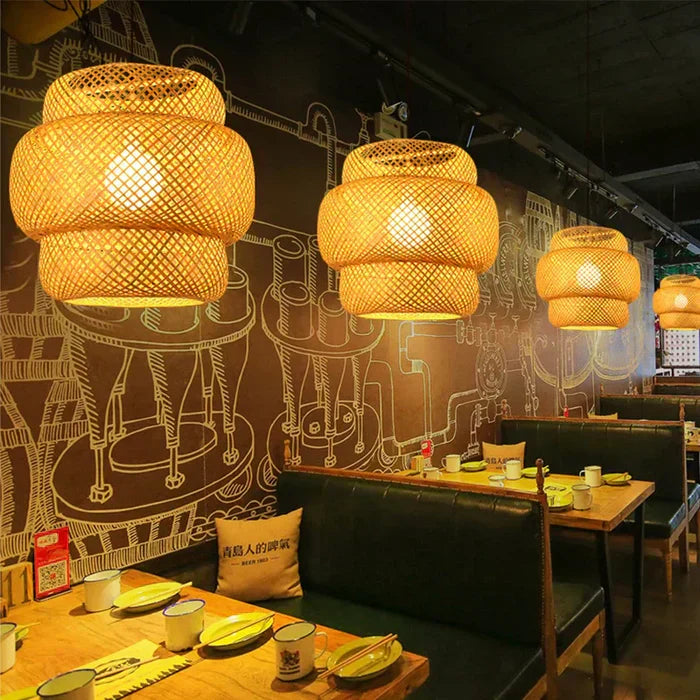 Natural Woven Rattan Hanging Lamp