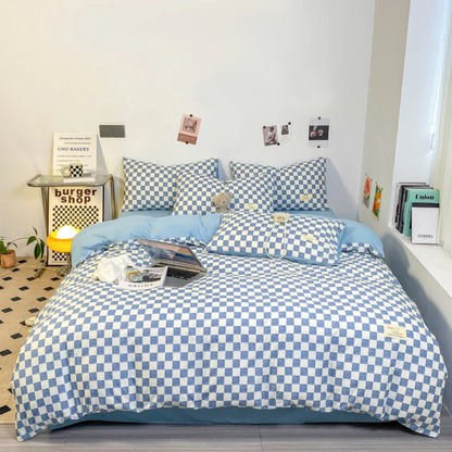Premium Plaid Duvet Cover Set
