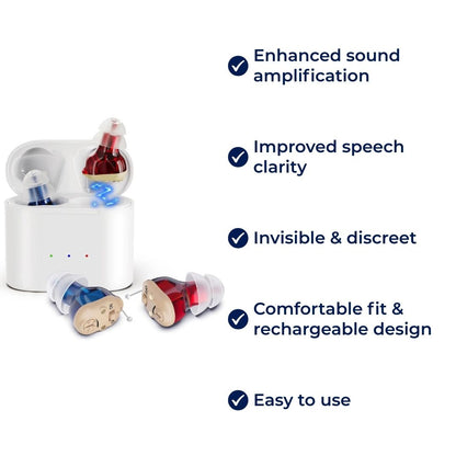 Compact Rechargeable Hearing Aids Pair