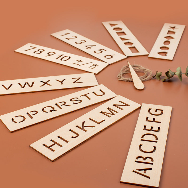 Wooden Alphabet Tracing Templates for Kids