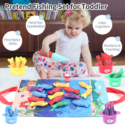 Colorful Kids Fishing Set Plush Toy
